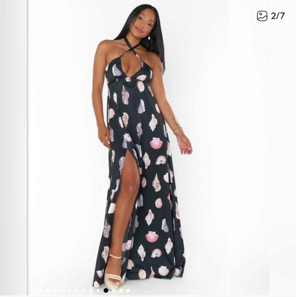 NWT Show Me Your MUMU Weddings Milos Halter Shell Destination Vacation Maxi S - Picture 8 of 16